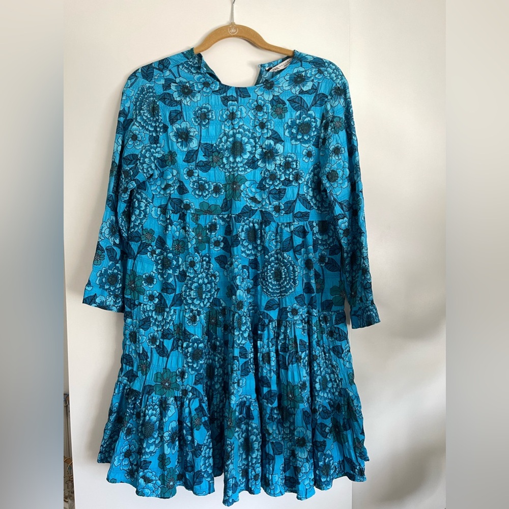 Zara blue floral mini dress